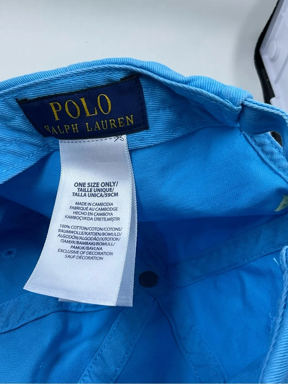 Ralph Lauren Light Blue Polo Cap with Yellow Pony